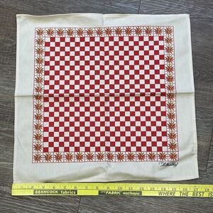 WILLIAMSBURG Kitchen Towel Red White One Size Checkered Squares Print Handwoven